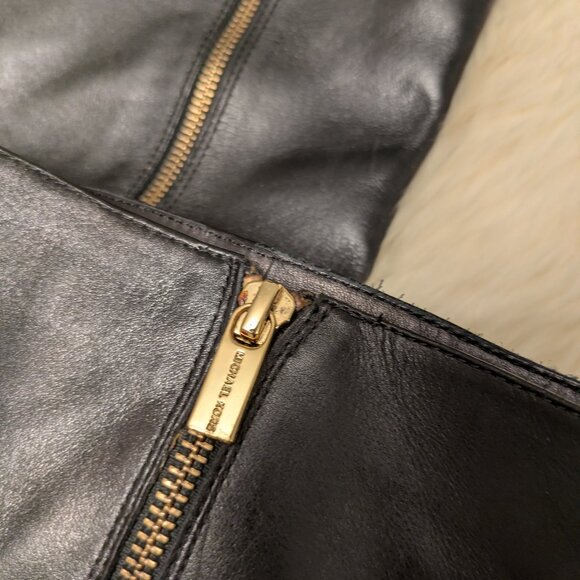 Michael Kors Black Leather Platform Boots - Picture 6 of 9